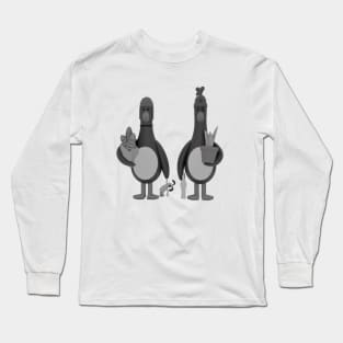 Feathers Mcgraw Penguin Black White Long Sleeve T-Shirt